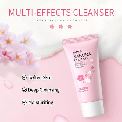 Sakura Face Care Set: Cleanser, Serum, Peeling Gel & More